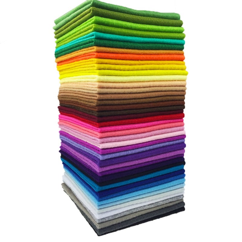 flic-flac 42pcs1.4mm Thick Soft Felt Fabric Sheet Assorted Color Felt Pack DIY Craft Sewing Squares Nonwoven Patchwork (25cm * 25cm) - Image 5